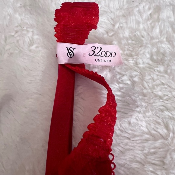 Victorias Secret Women's Tease Hearts Unlined Demi Bra Red Pink 32DDD NWT - Picture 8 of 12